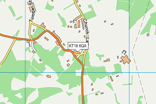 KT18 6QA map - OS VectorMap District (Ordnance Survey)