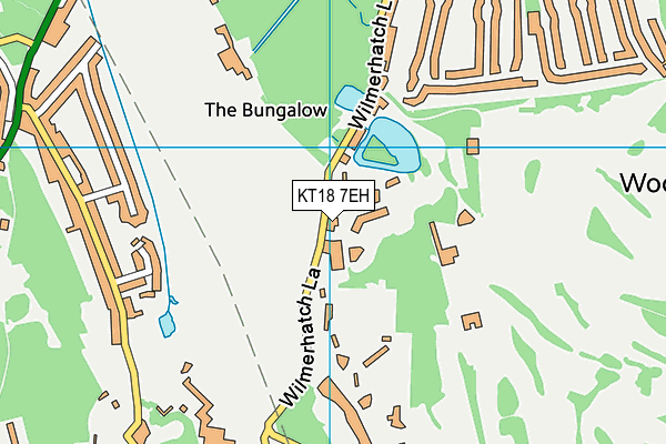 KT18 7EH map - OS VectorMap District (Ordnance Survey)