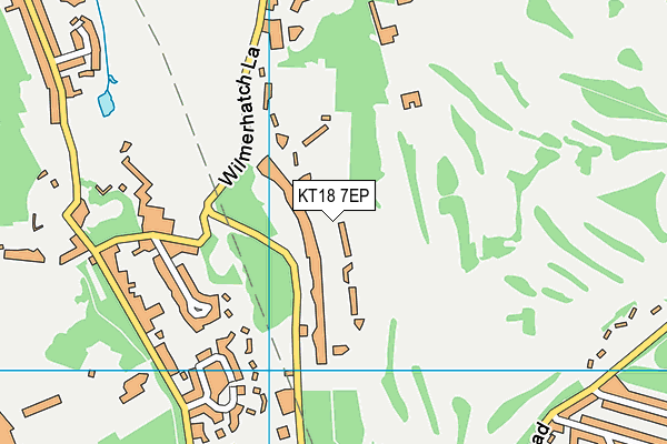 KT18 7EP map - OS VectorMap District (Ordnance Survey)