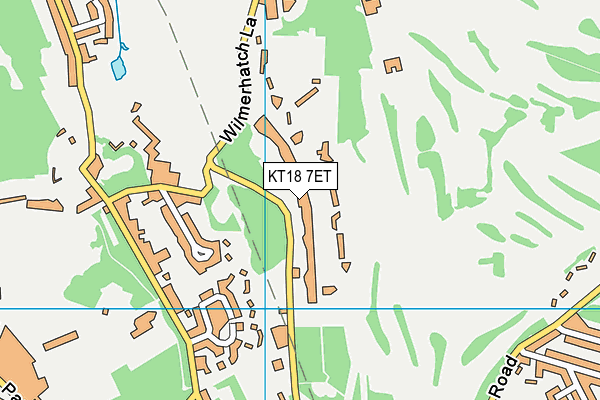 KT18 7ET map - OS VectorMap District (Ordnance Survey)