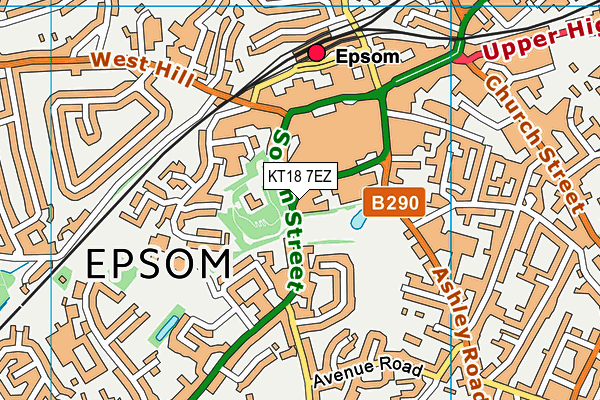 KT18 7EZ map - OS VectorMap District (Ordnance Survey)