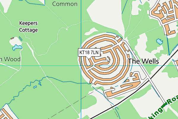 KT18 7LN map - OS VectorMap District (Ordnance Survey)