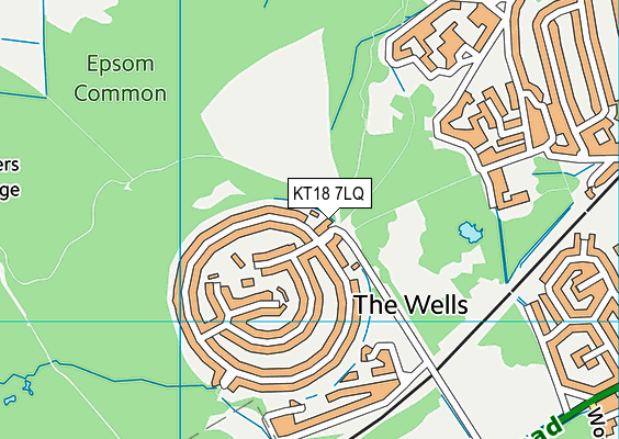 KT18 7LQ map - OS VectorMap District (Ordnance Survey)