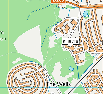 KT18 7TB map - OS VectorMap District (Ordnance Survey)