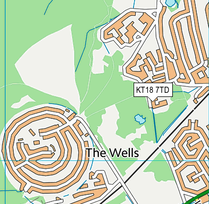 KT18 7TD map - OS VectorMap District (Ordnance Survey)