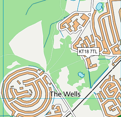 KT18 7TL map - OS VectorMap District (Ordnance Survey)