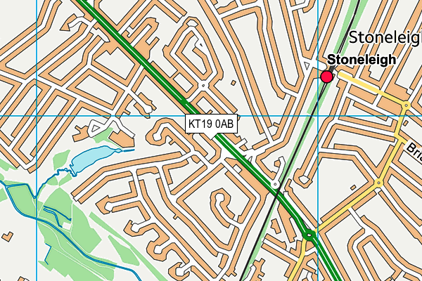 KT19 0AB map - OS VectorMap District (Ordnance Survey)