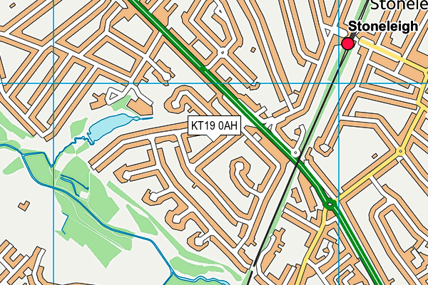 KT19 0AH map - OS VectorMap District (Ordnance Survey)