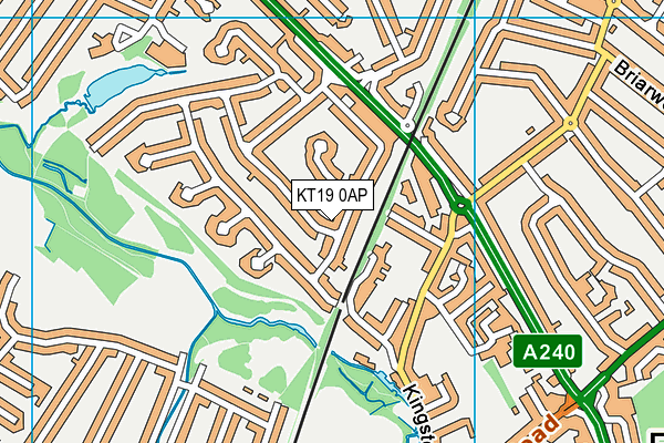 KT19 0AP map - OS VectorMap District (Ordnance Survey)