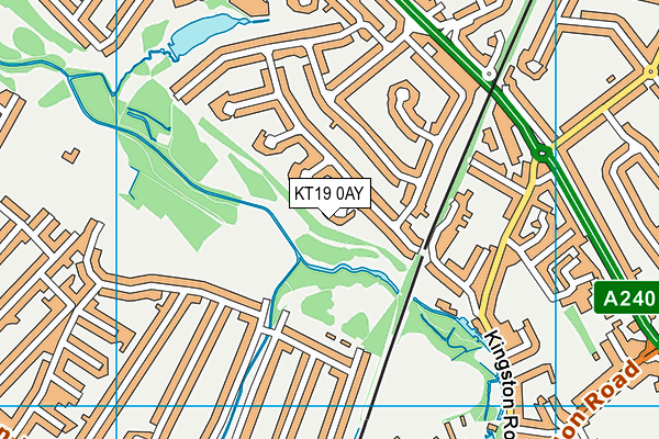 KT19 0AY map - OS VectorMap District (Ordnance Survey)