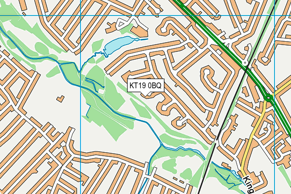 KT19 0BQ map - OS VectorMap District (Ordnance Survey)