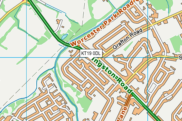 KT19 0DL map - OS VectorMap District (Ordnance Survey)