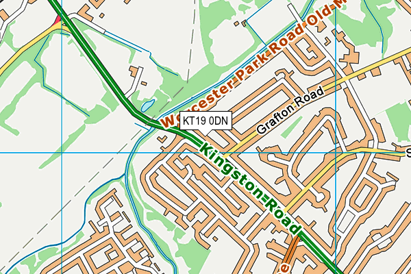 KT19 0DN map - OS VectorMap District (Ordnance Survey)