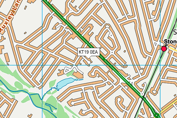 KT19 0EA map - OS VectorMap District (Ordnance Survey)
