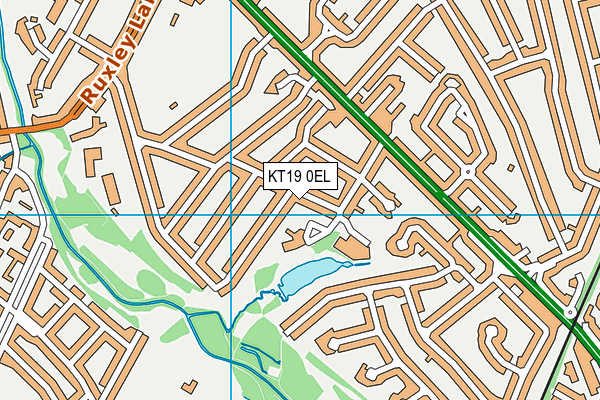 KT19 0EL map - OS VectorMap District (Ordnance Survey)