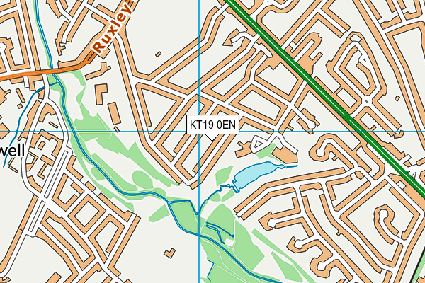 KT19 0EN map - OS VectorMap District (Ordnance Survey)