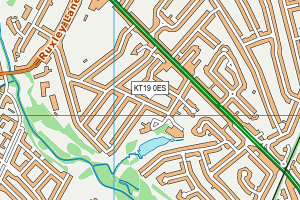 KT19 0ES map - OS VectorMap District (Ordnance Survey)