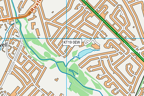 KT19 0EW map - OS VectorMap District (Ordnance Survey)