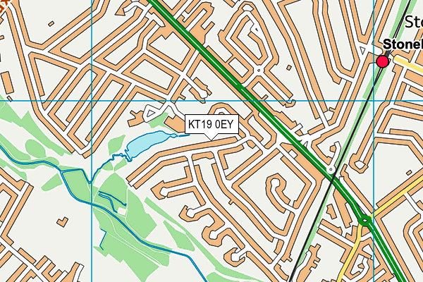 KT19 0EY map - OS VectorMap District (Ordnance Survey)