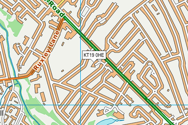 KT19 0HE map - OS VectorMap District (Ordnance Survey)