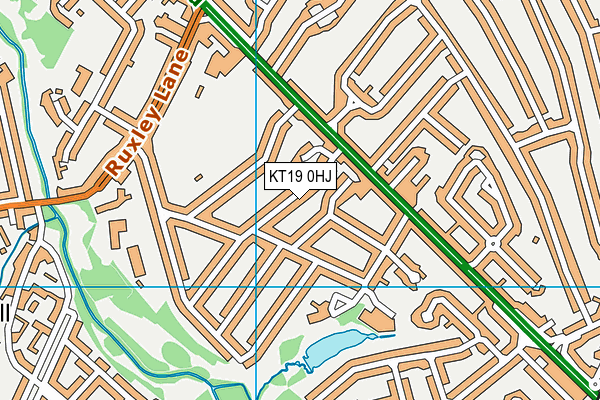 KT19 0HJ map - OS VectorMap District (Ordnance Survey)
