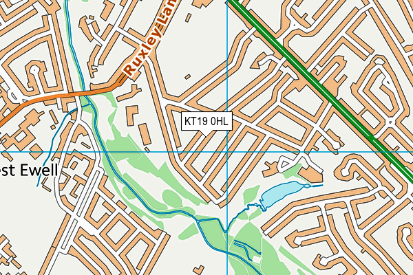 KT19 0HL map - OS VectorMap District (Ordnance Survey)