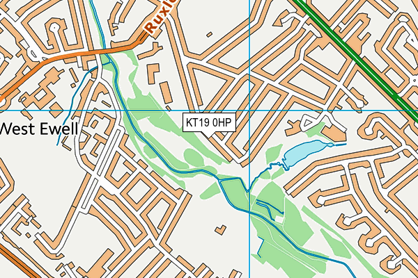 KT19 0HP map - OS VectorMap District (Ordnance Survey)