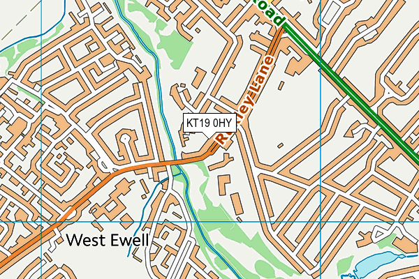 KT19 0HY map - OS VectorMap District (Ordnance Survey)
