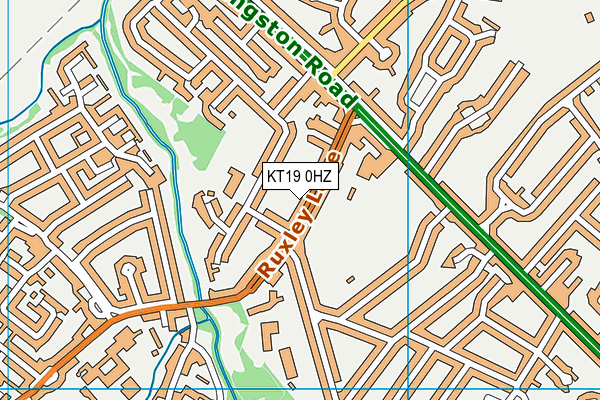KT19 0HZ map - OS VectorMap District (Ordnance Survey)