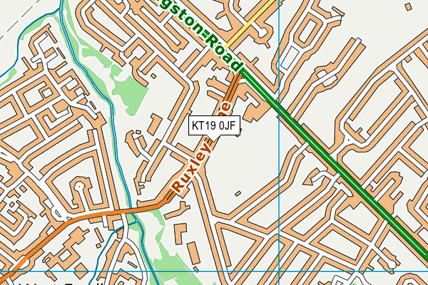 KT19 0JF map - OS VectorMap District (Ordnance Survey)