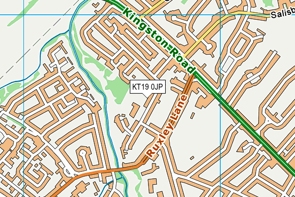 KT19 0JP map - OS VectorMap District (Ordnance Survey)