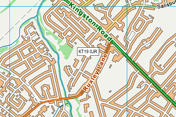 KT19 0JR map - OS VectorMap District (Ordnance Survey)