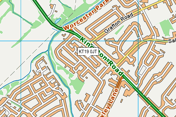 KT19 0JT map - OS VectorMap District (Ordnance Survey)