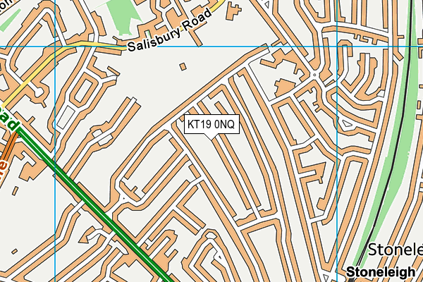 KT19 0NQ map - OS VectorMap District (Ordnance Survey)