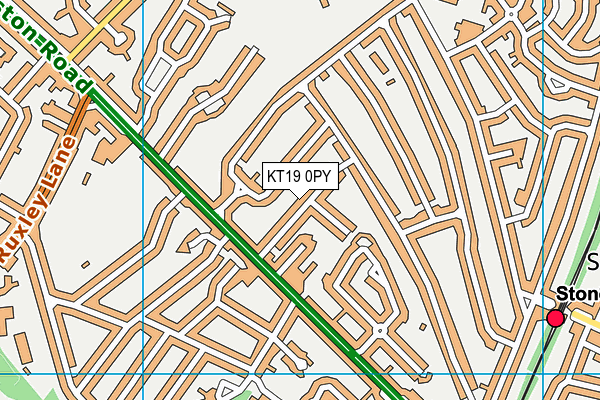 KT19 0PY map - OS VectorMap District (Ordnance Survey)