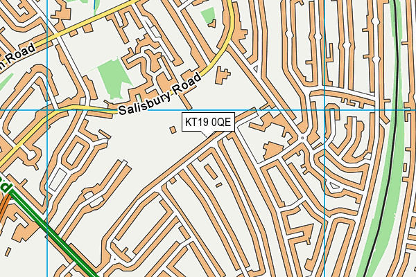 KT19 0QE map - OS VectorMap District (Ordnance Survey)