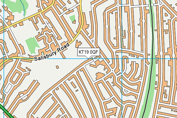 KT19 0QF map - OS VectorMap District (Ordnance Survey)