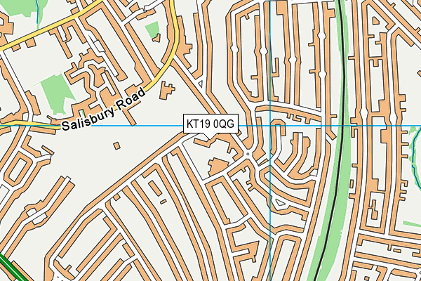 KT19 0QG map - OS VectorMap District (Ordnance Survey)