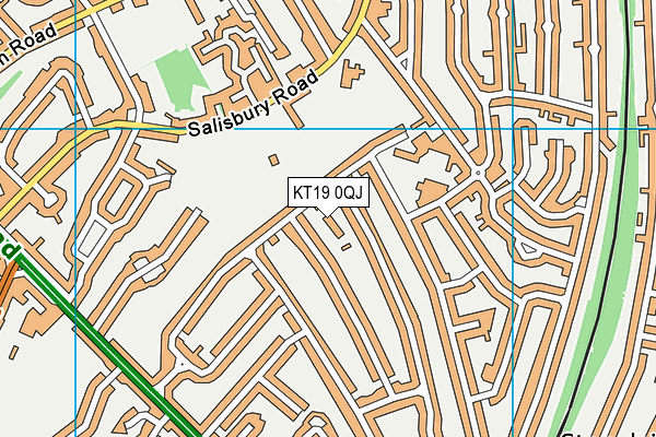 KT19 0QJ map - OS VectorMap District (Ordnance Survey)