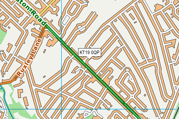 KT19 0QP map - OS VectorMap District (Ordnance Survey)