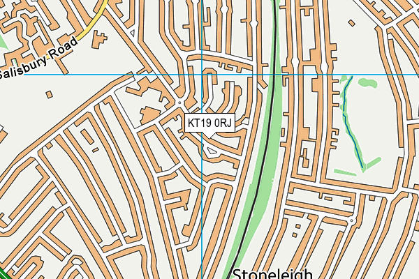 KT19 0RJ map - OS VectorMap District (Ordnance Survey)