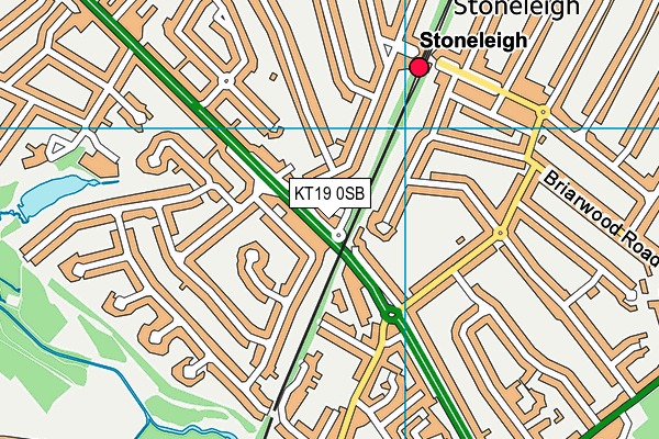 KT19 0SB map - OS VectorMap District (Ordnance Survey)
