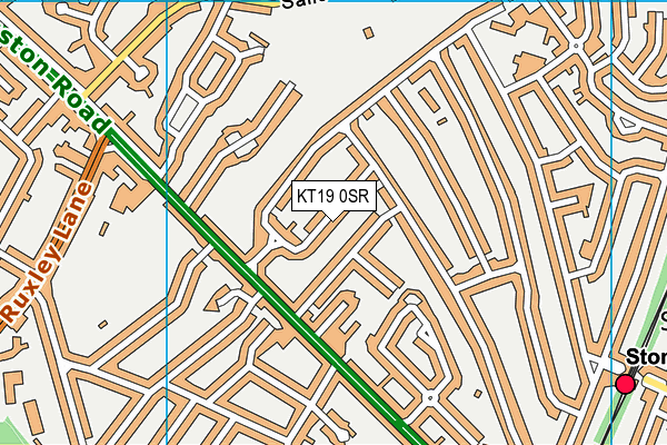 KT19 0SR map - OS VectorMap District (Ordnance Survey)