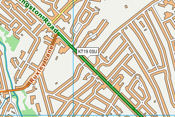KT19 0SU map - OS VectorMap District (Ordnance Survey)