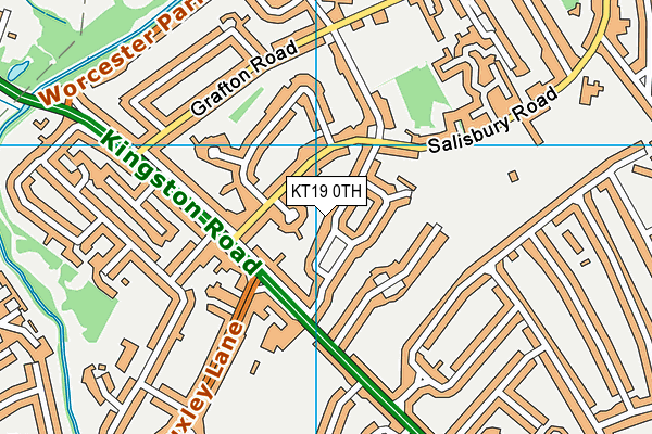 KT19 0TH map - OS VectorMap District (Ordnance Survey)