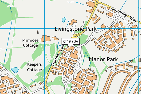 KT19 7DA map - OS VectorMap District (Ordnance Survey)