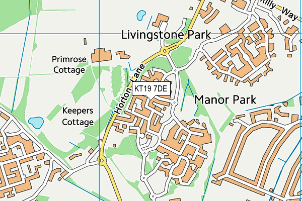 KT19 7DE map - OS VectorMap District (Ordnance Survey)