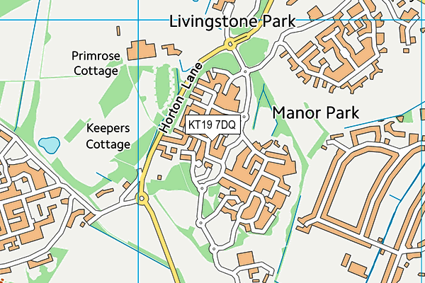 KT19 7DQ map - OS VectorMap District (Ordnance Survey)