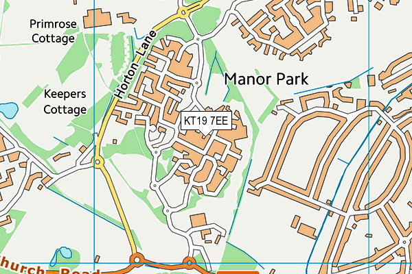 KT19 7EE map - OS VectorMap District (Ordnance Survey)