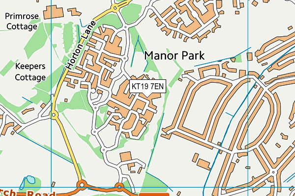 KT19 7EN map - OS VectorMap District (Ordnance Survey)